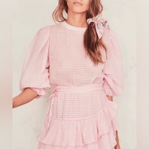 Loveshack fancy gingham print long sleeve dress large